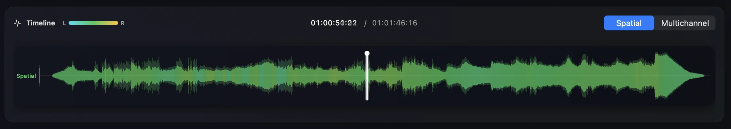 Detailed waveform timeline view